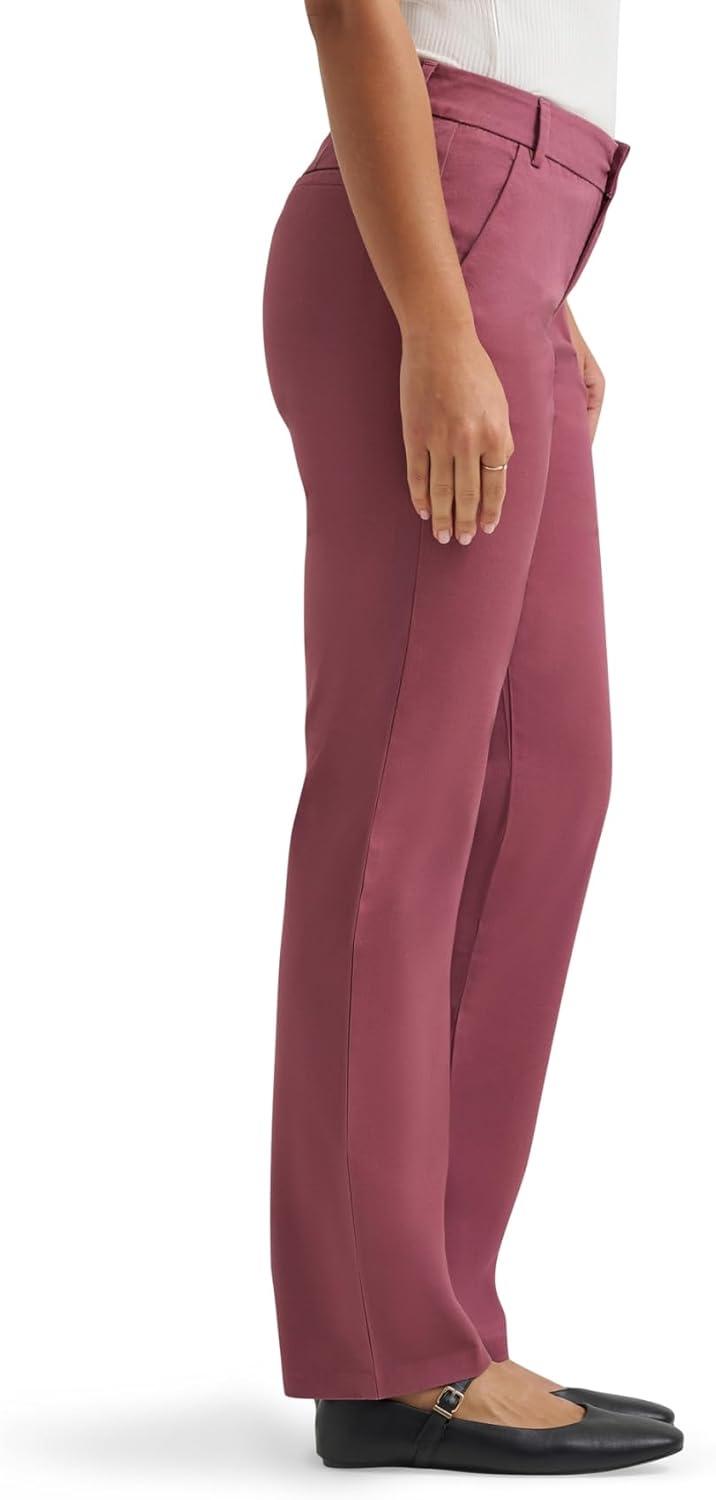 imageLee Womens Wrinkle Free Relaxed Fit Straight Leg PantPlumeria