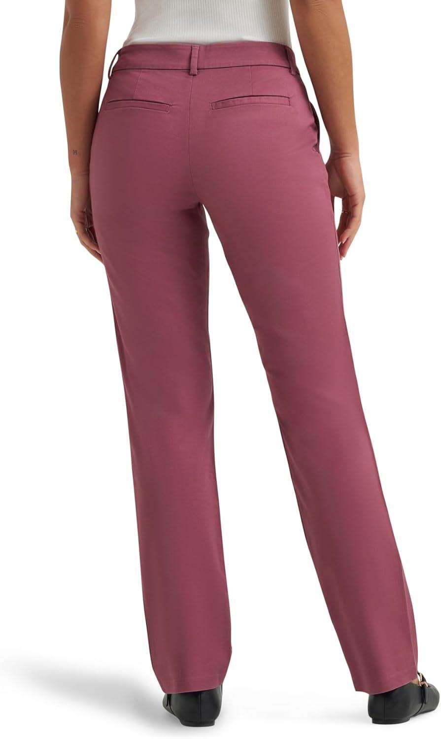 imageLee Womens Wrinkle Free Relaxed Fit Straight Leg PantPlumeria