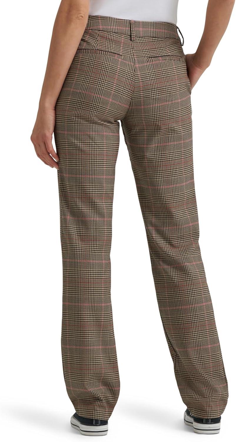 imageLee Womens Wrinkle Free Relaxed Fit Straight Leg PantStraw Plaid