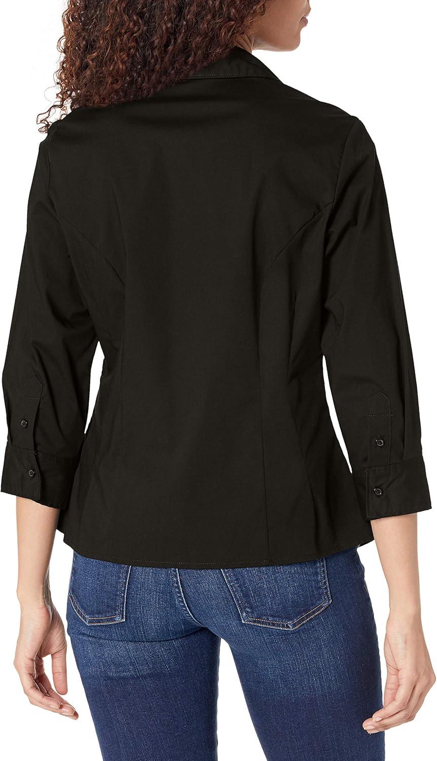 imageRiders by Lee Indigo Womens Bella Easy Care Quarter Sleeve Woven ShirtBlack Soot