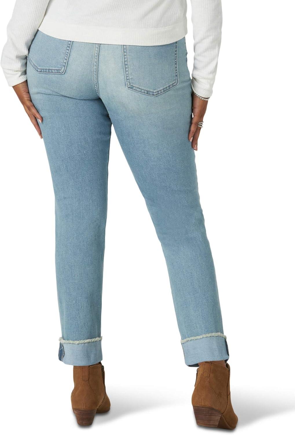 imageRiders by Lee Indigo Womens Fringe Cuff Boyfriend JeanLight Wash