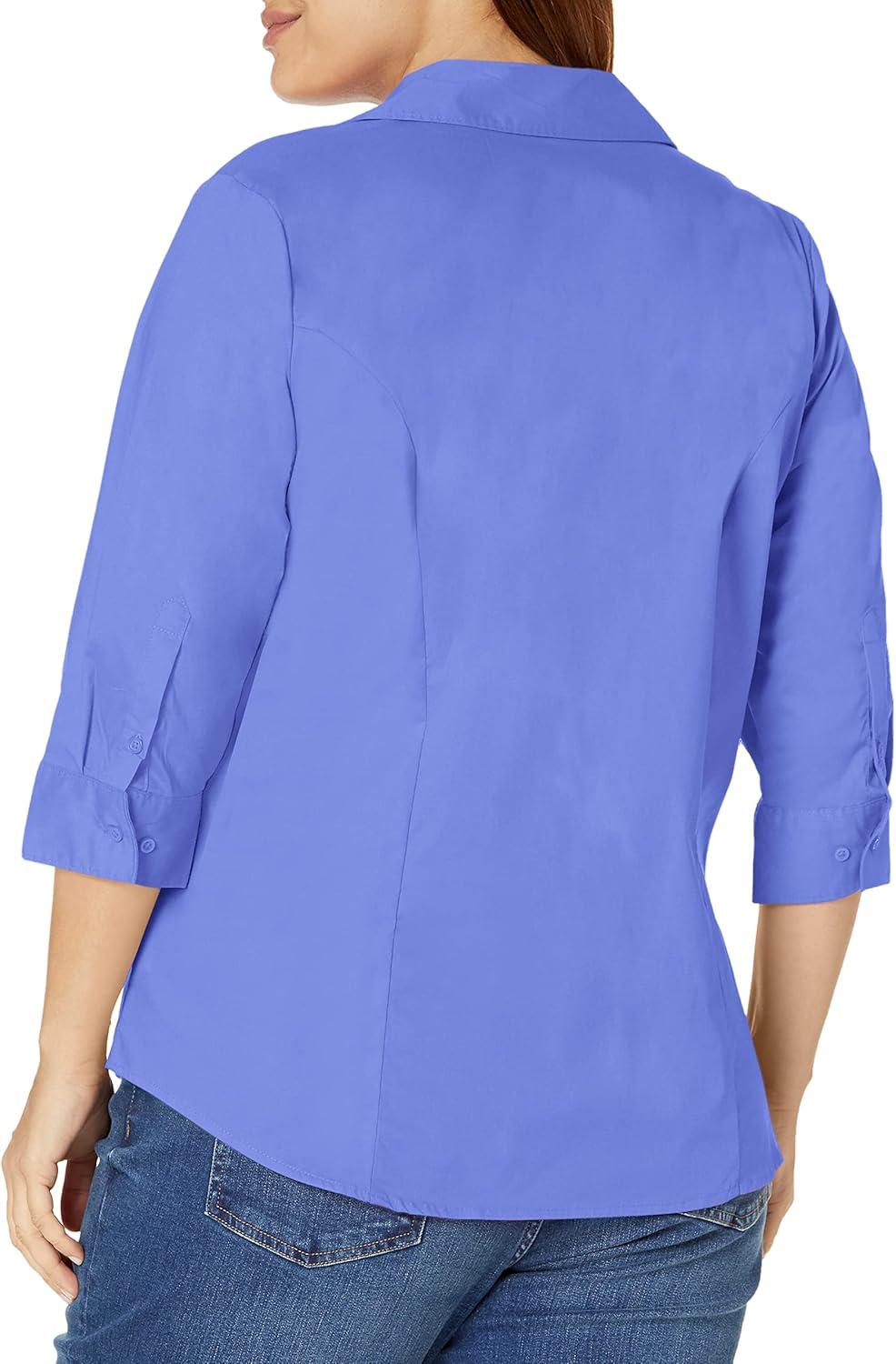 imageRiders by Lee Indigo Womens Plus Size Easy Care Sleeve Woven ShirtBaja Blue
