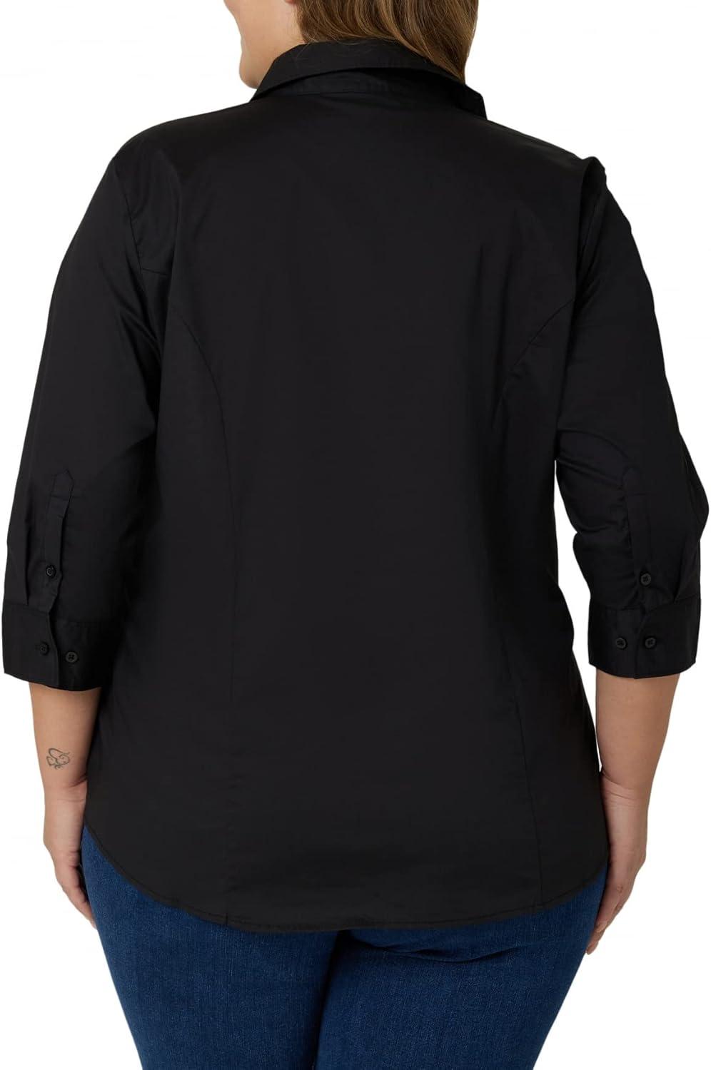 imageRiders by Lee Indigo Womens Plus Size Easy Care Sleeve Woven ShirtBlack Soot