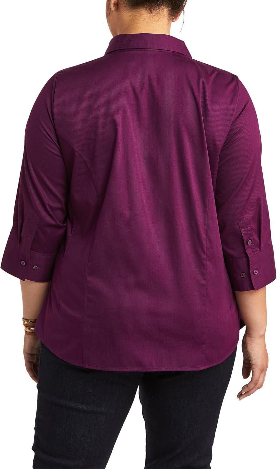imageRiders by Lee Indigo Womens Plus Size Easy Care Sleeve Woven ShirtPickled Beet