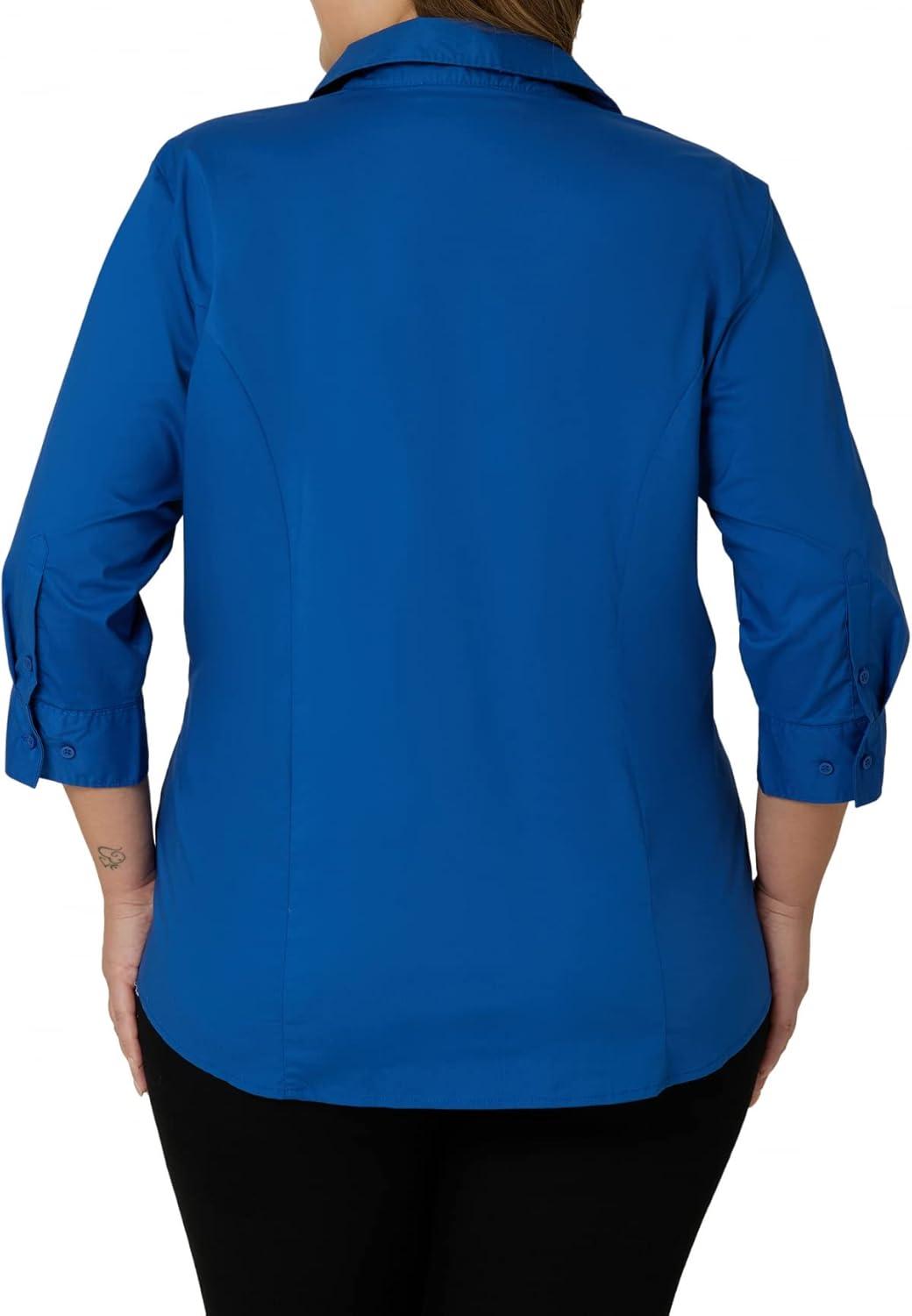 imageRiders by Lee Indigo Womens Plus Size Easy Care Sleeve Woven ShirtTrue Blue