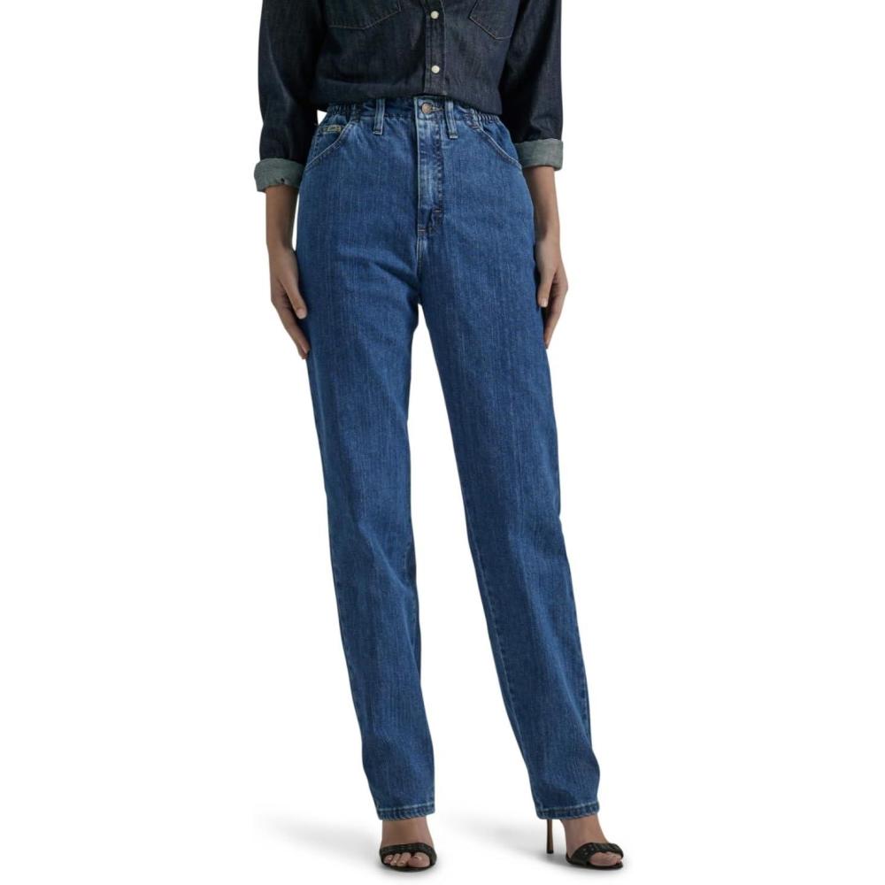 imageLEE Womens RelaxedFit Side Elastic TaperedLeg JeanPepper Stone