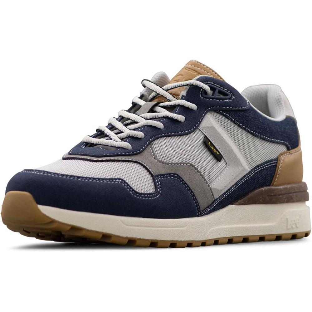 imageLee Mens Damien Retro Jogger Fashion SneakerPlatinumMidnightNavy Denim