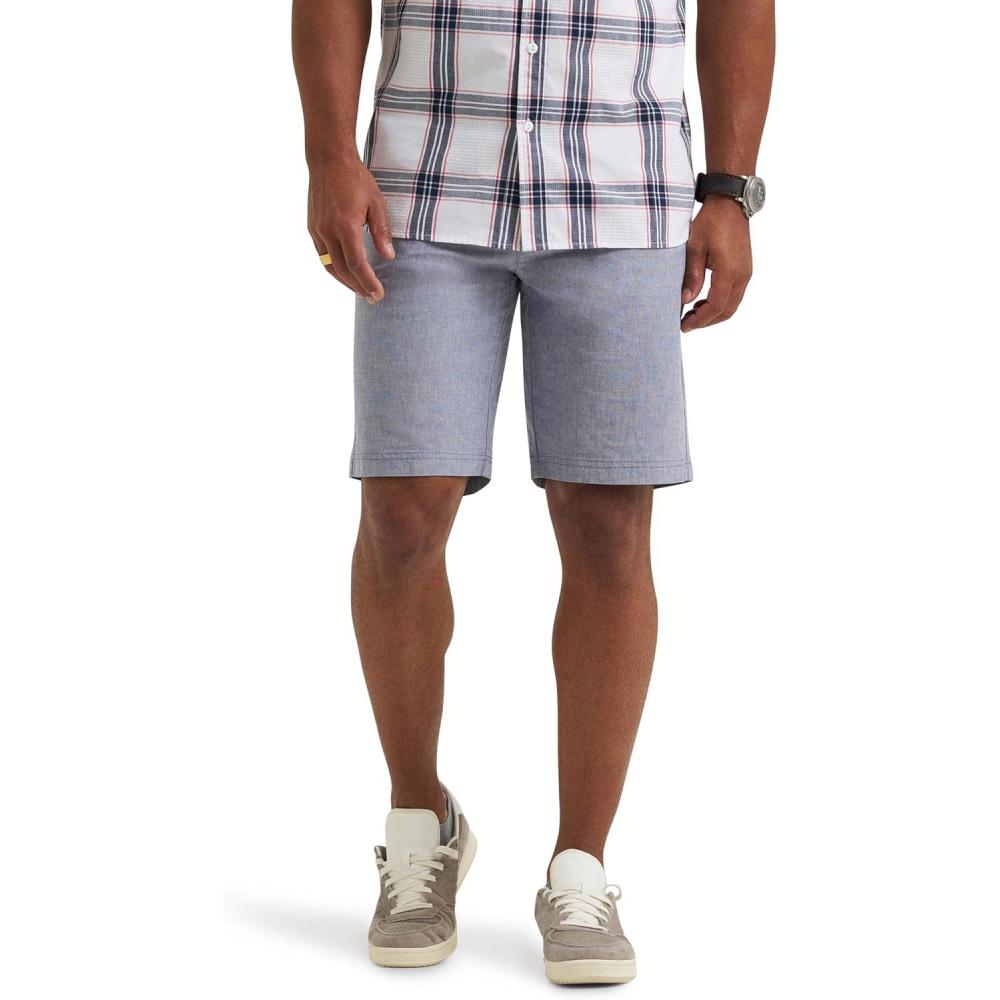 imageLee Mens Extreme Motion Flat Front Short Academy Chambray 36