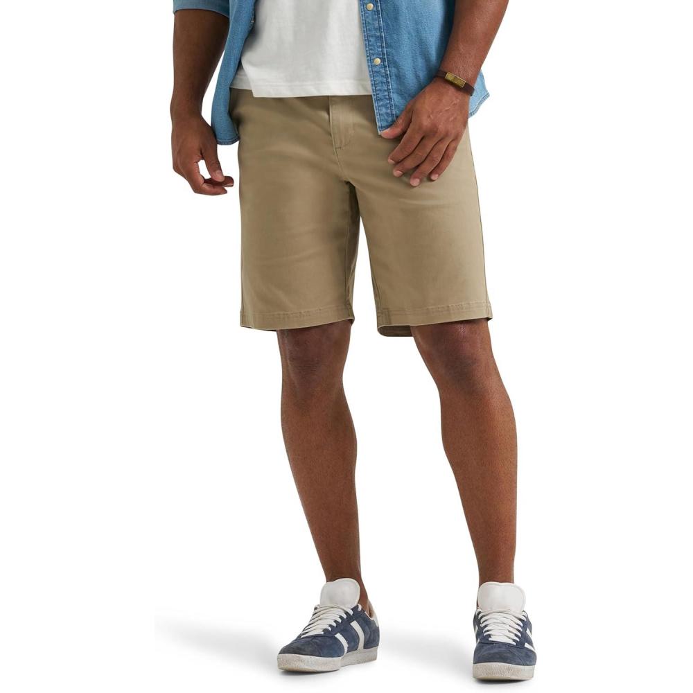 imageLee Mens Extreme Motion Flat Front Short Kansas City Khaki 36