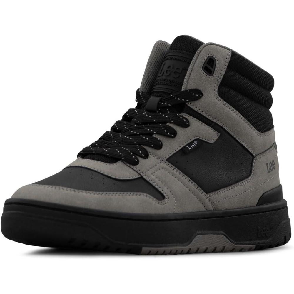 imageLee Mens Fast Lane Mid Retro Court Fashion SneakerBlackDark Grey