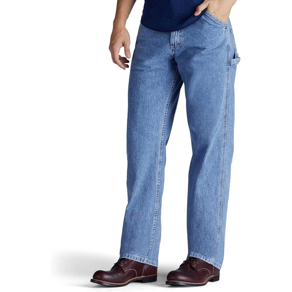 imageLee Mens Loose Fit Straight Leg Carpenter JeanRetro Stone