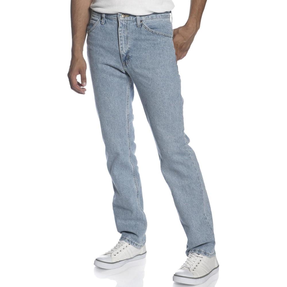 imageLee Mens Regular Fit Straight Leg JeanClassic Stone