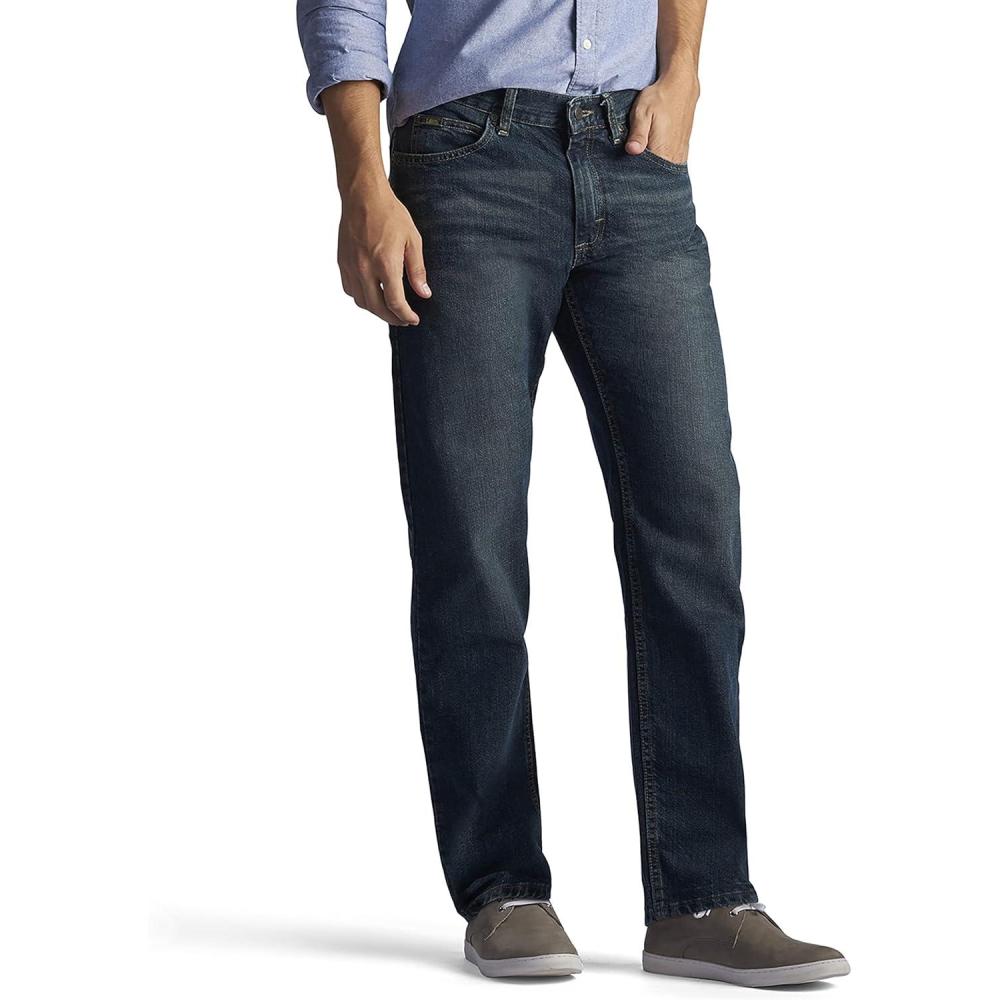 imageLee Mens Regular Fit Straight Leg JeanQuartz Stone