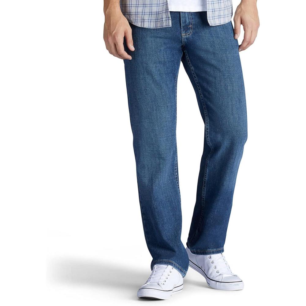 imageLee Mens Regular Fit Straight Leg JeanTitanium