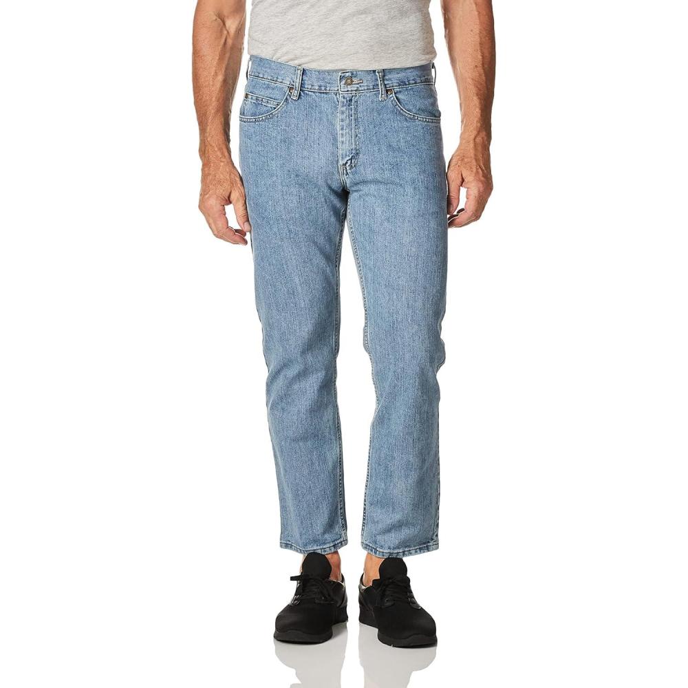 imageLee Mens Regular Fit Straight Leg JeanWorn Light