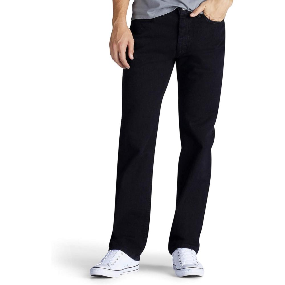 imageLee Mens Relaxed Fit Straight Leg JeanDouble Black
