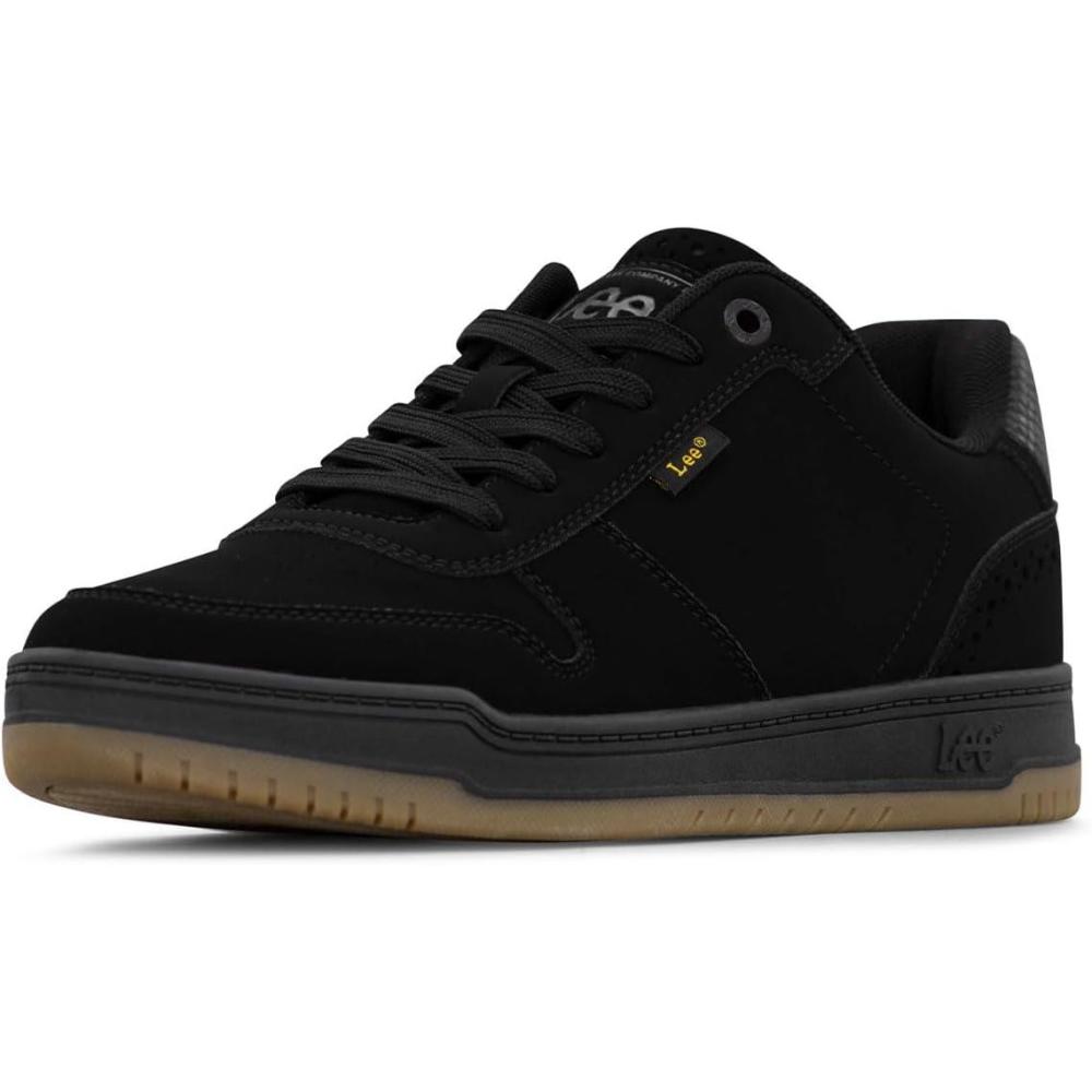 imageLee Mens Specter Retro Court Fashion SneakerBlack MonoGum