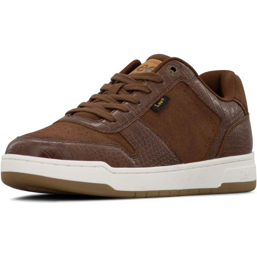 imageLee Mens Specter Retro Court Fashion SneakerCognacCognac Crocodile