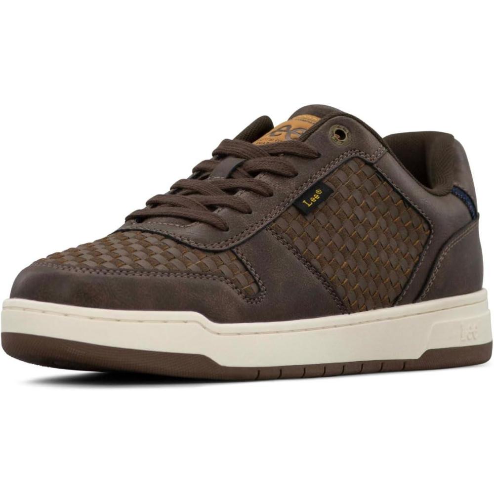 imageLee Mens Specter Retro Court Fashion SneakerTobacco BrownBlack Coffee
