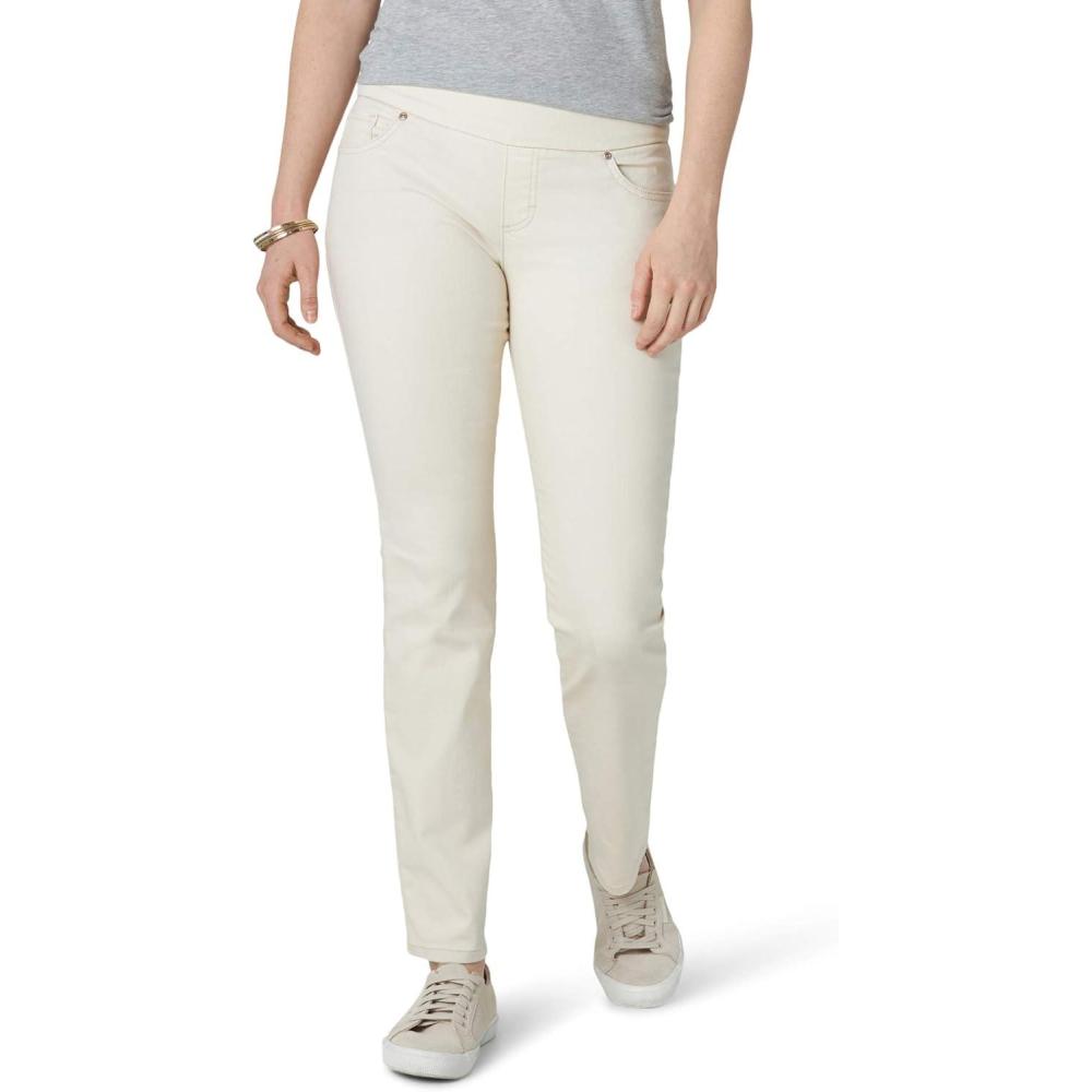 imageLee Womens Sculpting Slim Fit Slim Leg Pull On JeanWhite Cap Gray