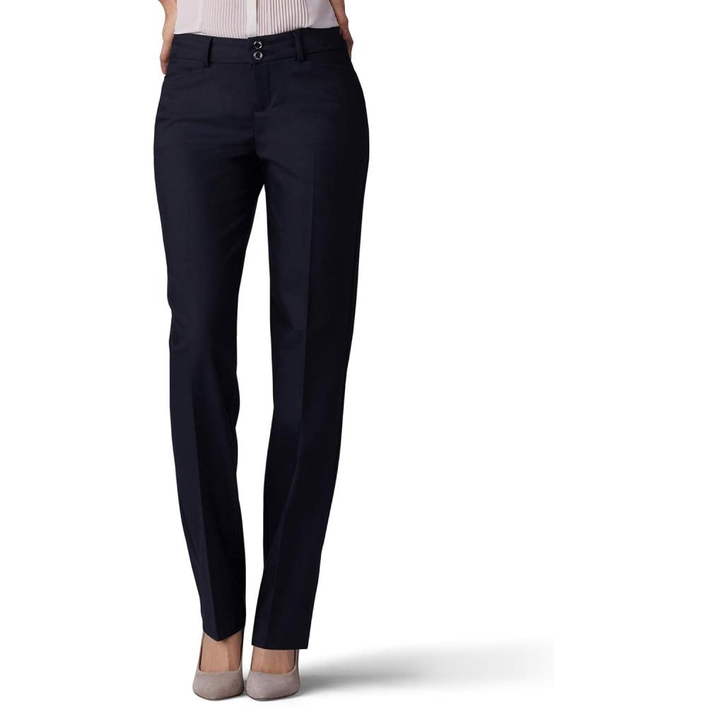 imageLee Womens Secretly Shapes Regular Fit Straight Leg PantsBlack