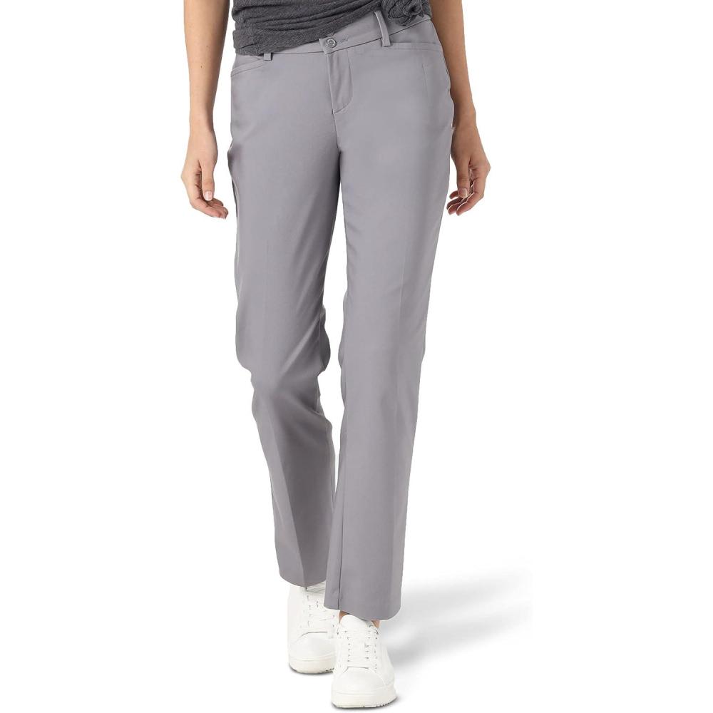 imageLee Womens Secretly Shapes Regular Fit Straight Leg PantsBoulder Gray