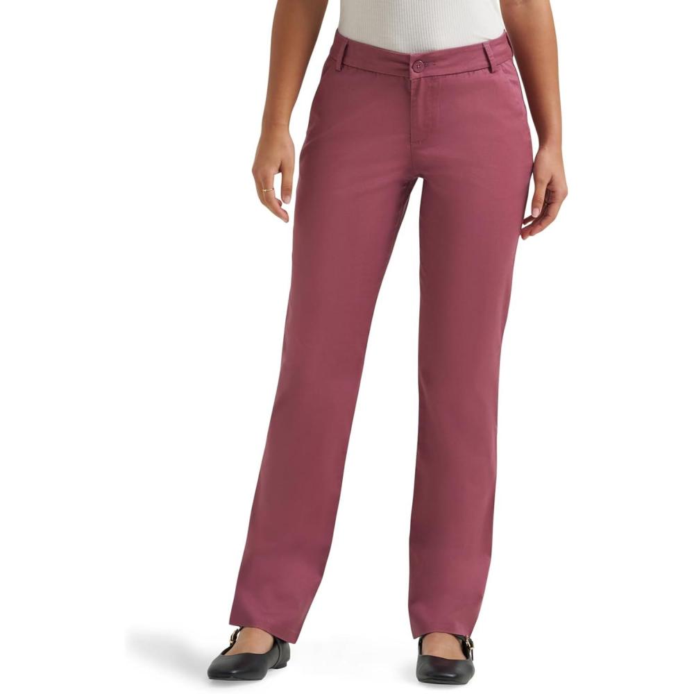 imageLee Womens Wrinkle Free Relaxed Fit Straight Leg PantPlumeria