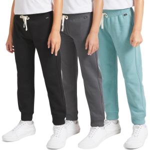 Lee Boys’ 3 Pack Variety Midweight Super Soft Fleece Lined Stretchable Jogger Pants(Teal Grey Black Set)