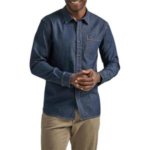 Lee Men’s All Purpose Classic Fit Long Sleeve Shirt(Denim Rinse Wash)