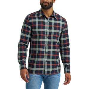 Lee Men’s All Purpose Classic Fit Long Sleeve Shirt(Navy Sage Plaid)