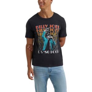 Lee Men’s Jukebox Favorites Graphic Tees(Billy Joel Washed Black)