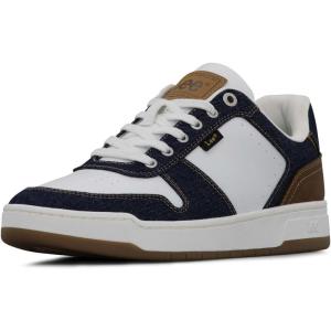 Lee Men’s Specter Retro Court Fashion Sneaker(White/Navy Denim)