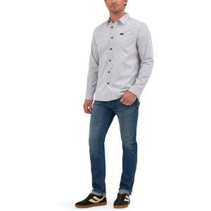 Lee Men’s X Move Long Sleeve All-Purpose 1 Pocket Shirt(Static Gray)