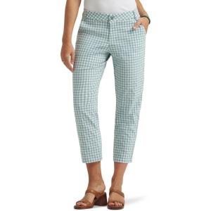 Lee Women’s Gingham 23″ Stretch Capri Pant(Natural/Desert Sage Gingham)