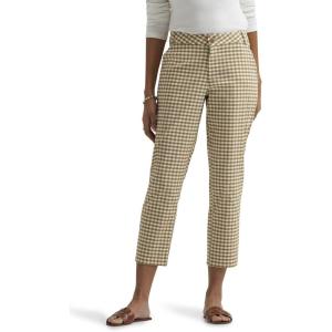 Lee Women’s Gingham 23″ Stretch Capri Pant(Natural/Safari Gingham)