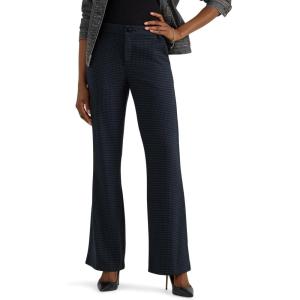 Lee Women’s Wrinkle Free Mid Rise Bootcut Pant(Charcoal Black Houndstooth)