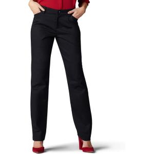 Lee Women’s Wrinkle Free Relaxed Fit Straight Leg Pant(Black)
