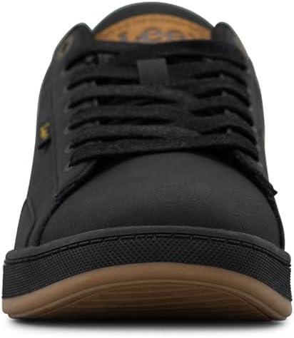 imageLee Mens Dante Retro Court Fashion SneakerBlack MonoGum
