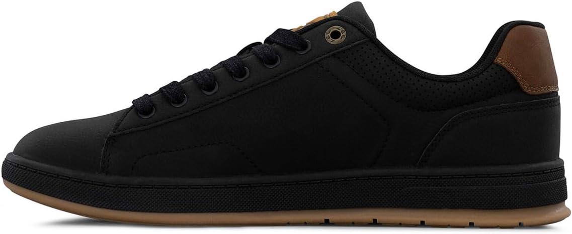 imageLee Mens Dante Retro Court Fashion SneakerBlack MonoGum