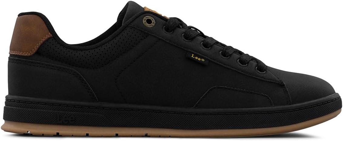 imageLee Mens Dante Retro Court Fashion SneakerBlack MonoGum