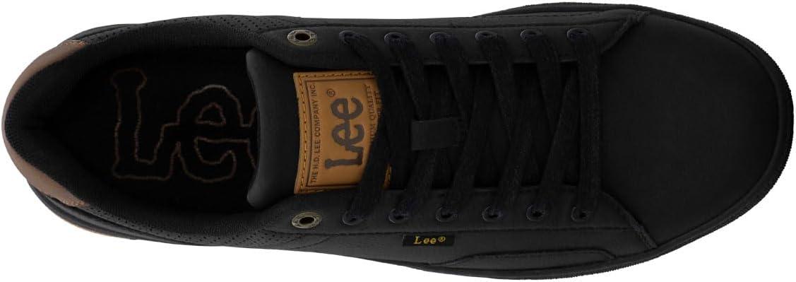 imageLee Mens Dante Retro Court Fashion SneakerBlack MonoGum