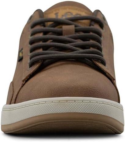 imageLee Mens Dante Retro Court Fashion SneakerBritish TanChocolate