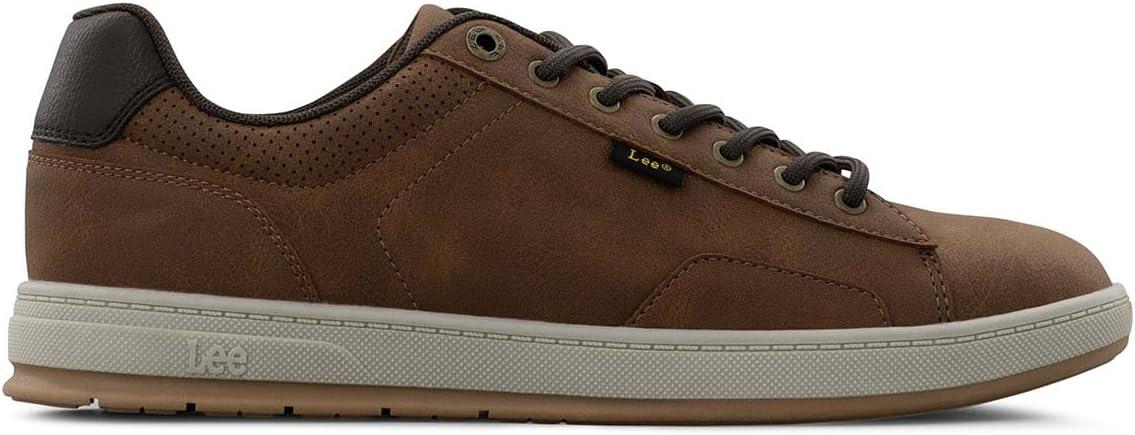 imageLee Mens Dante Retro Court Fashion SneakerBritish TanChocolate