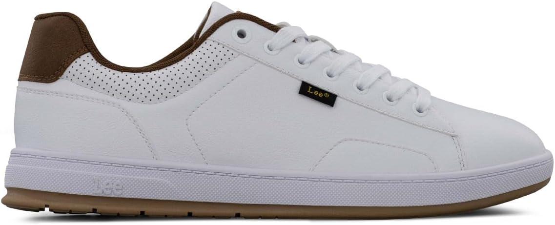 imageLee Mens Dante Retro Court Fashion SneakerWhiteBritish Tan