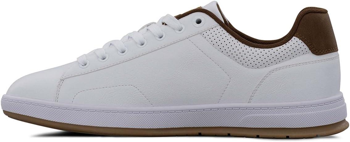 imageLee Mens Dante Retro Court Fashion SneakerWhiteBritish Tan