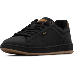 Lee Men’s Dante Retro Court Fashion Sneaker(Black Mono/Gum)